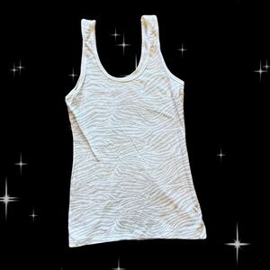 No Boundaries White Zebra Pattern Tank Top